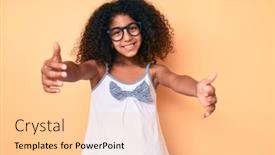  Presentation with curly hair - Cool new PPT theme with african-american-child-with-curly backdrop and a lemonade colored foreground