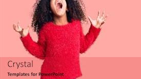  Presentation with curly hair - Slide set enhanced with african-american-child-with-curly background and a red colored foreground