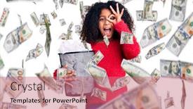  Presentation with child eye - Slide set with african-american-child-with-curly background and a coral colored foreground