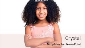  Presentation with princess - Colorful presentation design enhanced with african-american-child-with-curly backdrop and a lemonade colored foreground