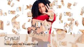  Presentation with curly hair - Cool new PPT layouts with african-american-child-with-curly backdrop and a lemonade colored foreground