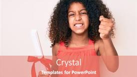  Presentation with curly hair - Slide set with african-american-child-with-curly background and a coral colored foreground