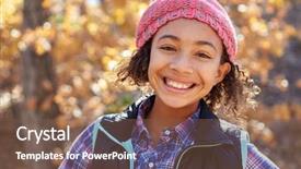  Presentation with african american children - Cool new PPT layouts with african american children - portrait of girl playing backdrop and a tawny brown colored foreground