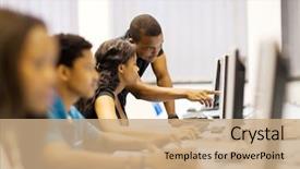  Presentation with african american college students - PPT layouts enhanced with african american college students background and a coral colored foreground