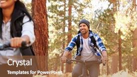  Presentation with woodland - Audience pleasing slide deck consisting of african american couple cycling backdrop and a  colored foreground