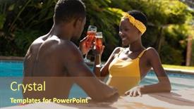  Presentation with home garden - Audience pleasing slide deck consisting of african-american-couple-in-water backdrop and a tawny brown colored foreground