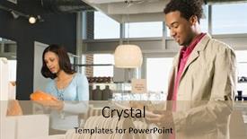  Presentation with retail store - Audience pleasing slides consisting of african american couple shopping in a home furnishings retail store backdrop and a coral colored foreground