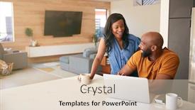  Presentation with laptop - Presentation having african-american-couple-using-laptop background and a lemonade colored foreground