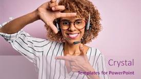  Presentation with frame pink - Slide set enhanced with african-american-curly-call-center background and a lemonade colored foreground