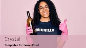  Presentation with recycling - Colorful slide deck enhanced with african-american-curly-woman-wearing backdrop and a lemonade colored foreground