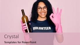  Presentation with recycling - Slide deck featuring african-american-curly-woman-wearing background and a lemonade colored foreground