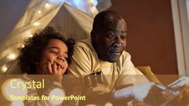  Presentation with african american culture - Presentation theme consisting of african-american-dad-reading-fairytale background and a tawny brown colored foreground
