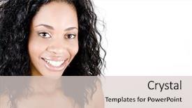  Presentation with smile sparkle shine - Cool new presentation theme with african american dentist - beautiful woman with happy smile backdrop and a lemonade colored foreground