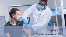  Presentation with patient safety - Slides with african-american-doctor-makes background and a light blue colored foreground