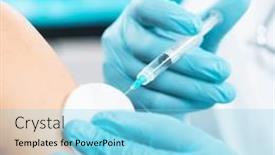  Presentation with hospital safety - Slide deck enhanced with african-american-doctor-makes background and a light blue colored foreground