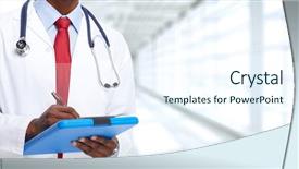  Presentation with health care static - Presentation theme consisting of african-american doctor man health background and a cool aqua colored foreground