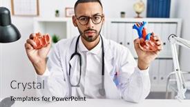  Presentation with doctor african - Slide set featuring african-american-doctor-man-holding background and a  colored foreground