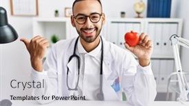  Presentation with doctor african - PPT theme enhanced with african-american-doctor-man-holding background and a  colored foreground