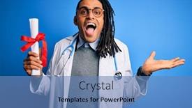  Presentation with breastfeeding and african american - Audience pleasing PPT theme consisting of african-american-doctor-man backdrop and a teal colored foreground