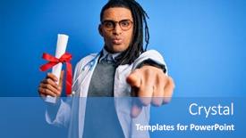  Presentation with ophthalmoscope african american models - Audience pleasing slide set consisting of african-american-doctor-man backdrop and a teal colored foreground