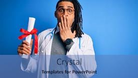  Presentation with children doctor african - PPT theme having african-american-doctor-man background and a teal colored foreground