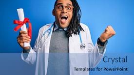  Presentation with children doctor african - Cool new presentation theme with african-american-doctor-man backdrop and a teal colored foreground