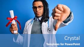  Presentation with african american weddig - Beautiful presentation design featuring african-american-doctor-man backdrop and a teal colored foreground