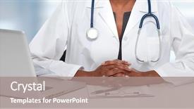  Presentation with doctor african - Presentation theme having african american doctor woman hands background and a gray colored foreground