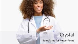  Presentation with doctor african - Presentation design consisting of african american doctor woman medical background and a sky blue colored foreground
