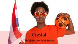  Presentation with dutch - Presentation featuring african american dutch soccer supporter background and a red colored foreground