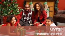  Presentation with african american church family - Theme featuring african american family by christmas background and a red colored foreground