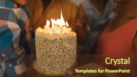  Presentation with generation - Theme enhanced with african american family celebrating birthday background and a tawny brown colored foreground