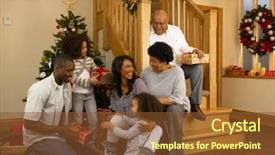  Presentation with african american - Beautiful theme featuring african american family exchanging christmas backdrop and a tawny brown colored foreground
