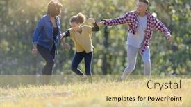  Presentation with fun - Colorful slide set enhanced with african-american-family-having-fun backdrop and a lemonade colored foreground
