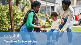  Presentation with swing - PPT layouts enhanced with african-american-family-playing background and a teal colored foreground