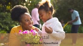  Presentation with african american church family - Slides consisting of african-american-family-spending-time background and a coral colored foreground