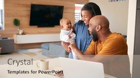  Presentation with african american baby - Presentation theme enhanced with african-american-family-with-baby background and a lemonade colored foreground