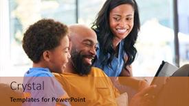  Presentation with using digital tablet - Theme featuring african-american-family-with-son background and a red colored foreground