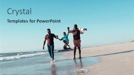  Presentation with grandfather - Presentation enhanced with african-american-father-and-grandfather background and a light blue colored foreground