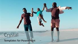  Presentation with grandfather - PPT theme having african-american-father-and-grandfather background and a light blue colored foreground