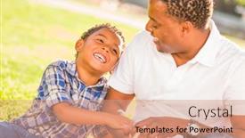  Presentation with race - Beautiful PPT theme featuring african-american-father-and-mixed backdrop and a coral colored foreground