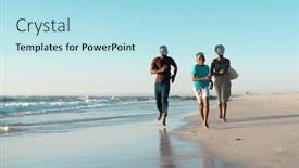  Presentation with childhood - Presentation design with african-american-father-and-mother background and a light blue colored foreground