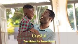  Presentation with father - PPT theme consisting of african-american-father-and-son background and a tawny brown colored foreground