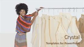  Presentation with sewing - Colorful theme enhanced with african american female designer backdrop and a lemonade colored foreground