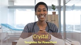  Presentation with hospital communication - PPT layouts featuring african-american-female-doctor-wearing and a violet colored foreground