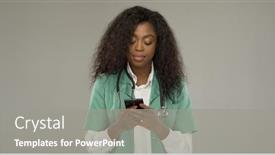  Presentation with doctor african - PPT theme consisting of african-american-female-doctor background and a gray colored foreground