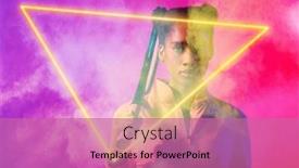  Presentation with female sport - Theme enhanced with african-american-female-tennis-player background and a  colored foreground