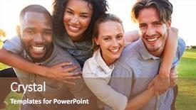  Presentation with black couple having fun - Slide set featuring african american free - two young couples having fun background and a tawny brown colored foreground