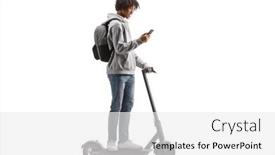  Presentation with smartphone - Presentation theme with african-american-gen-z-male background and a white colored foreground