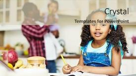  Presentation with homework - PPT theme enhanced with african american girl - doing homework background and a soft green colored foreground